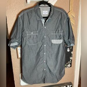 Thread & Cloth Men’s Denim Chambray Shirt Button Down Size XL